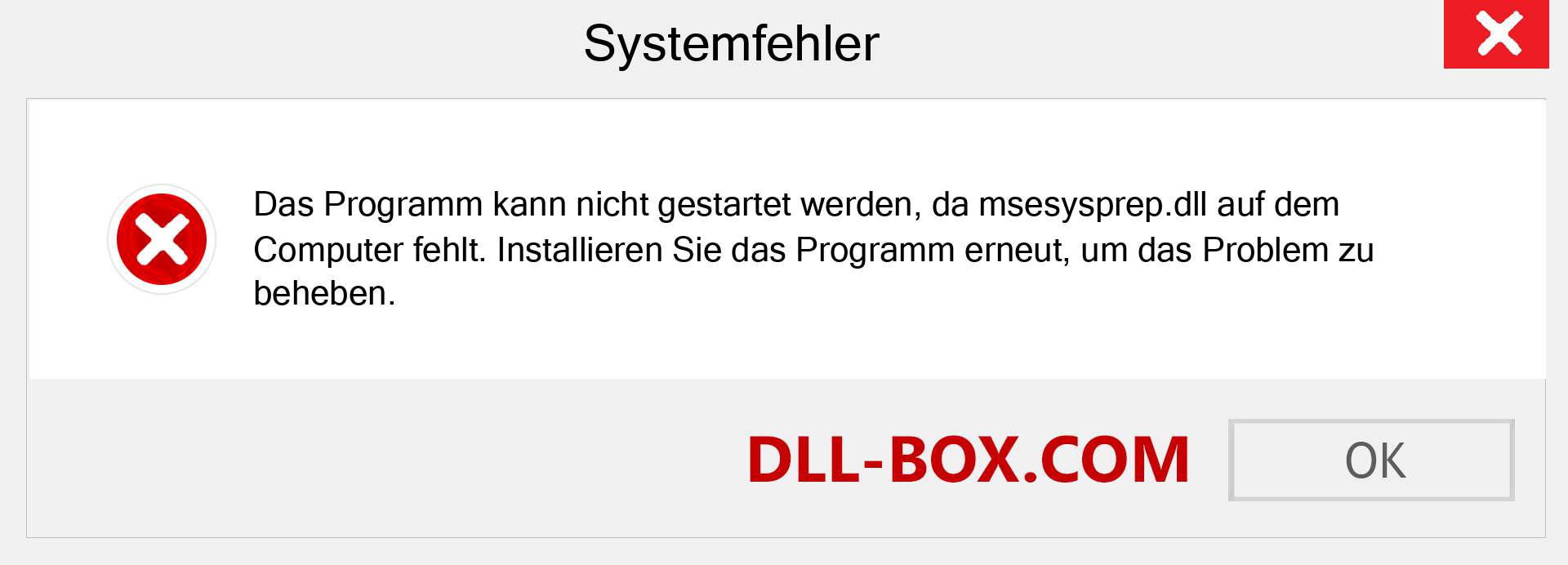 msesysprep.dll-Datei fehlt?. Download für Windows 7, 8, 10 - Fix msesysprep dll Missing Error unter Windows, Fotos, Bildern