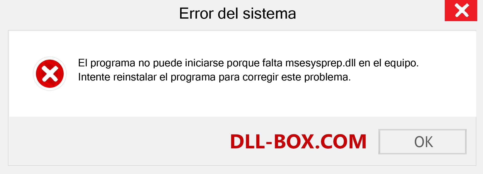 ¿Falta el archivo msesysprep.dll ?. Descargar para Windows 7, 8, 10 - Corregir msesysprep dll Missing Error en Windows, fotos, imágenes