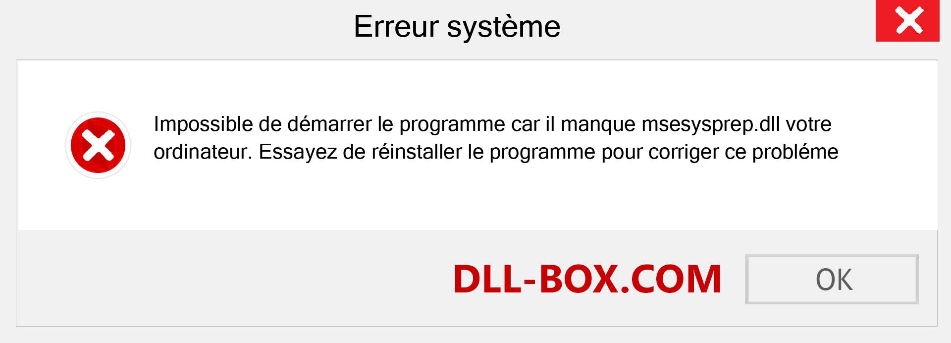 Le fichier msesysprep.dll est manquant ?. Télécharger pour Windows 7, 8, 10 - Correction de l'erreur manquante msesysprep dll sur Windows, photos, images